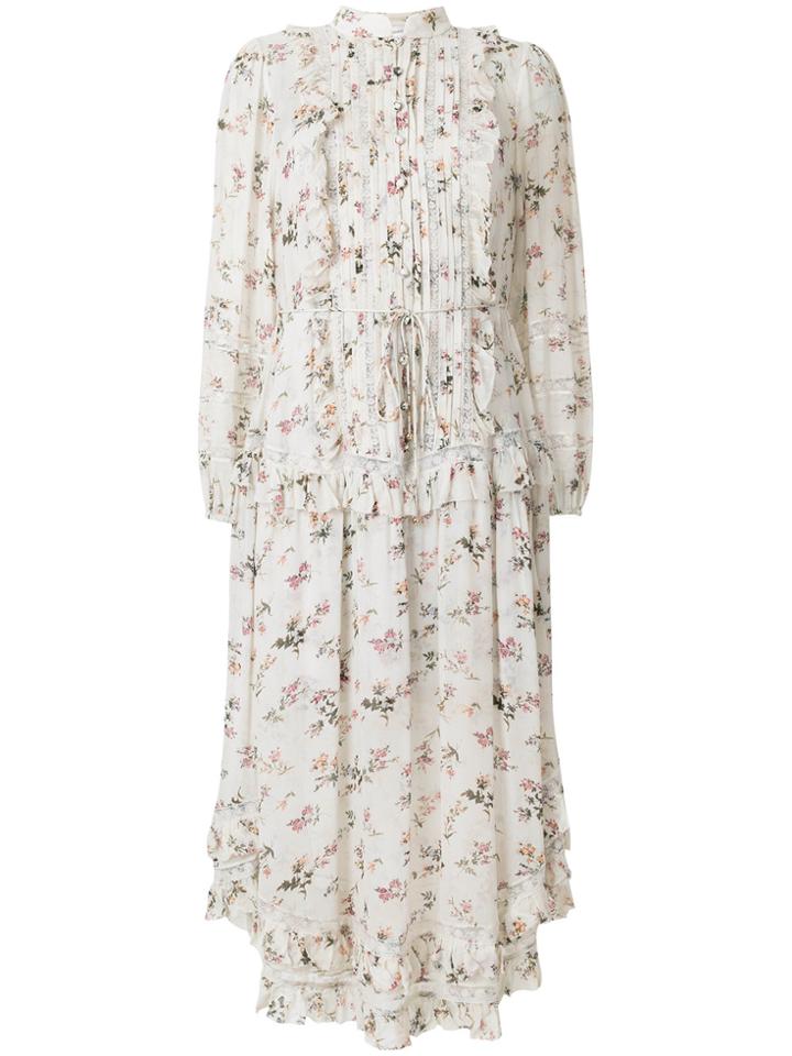 Zimmermann Floral Print Midi Dress - Nude & Neutrals