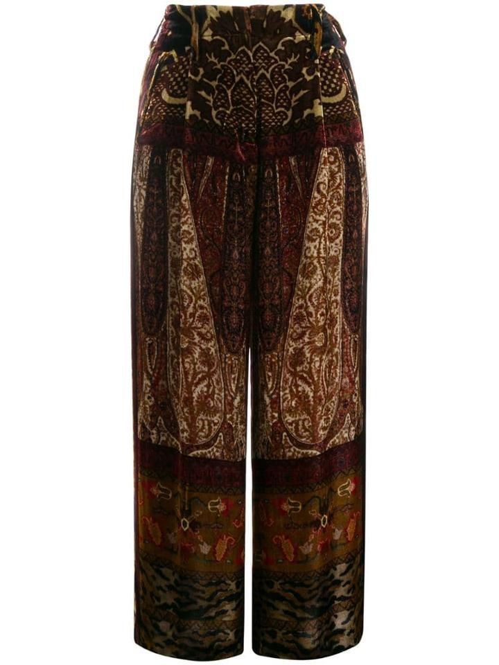 Etro Patchwork Print Cropped Trousers - Brown