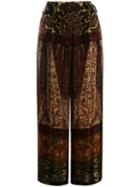 Etro Patchwork Print Cropped Trousers - Brown