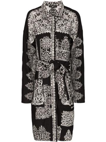 Edward Crutchley Multi-print Coat - Black