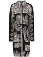 Edward Crutchley Multi-print Coat - Black