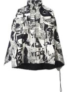 Ktz Newspaper Print Jacket, Men's, Size: Small, Black, Cotton