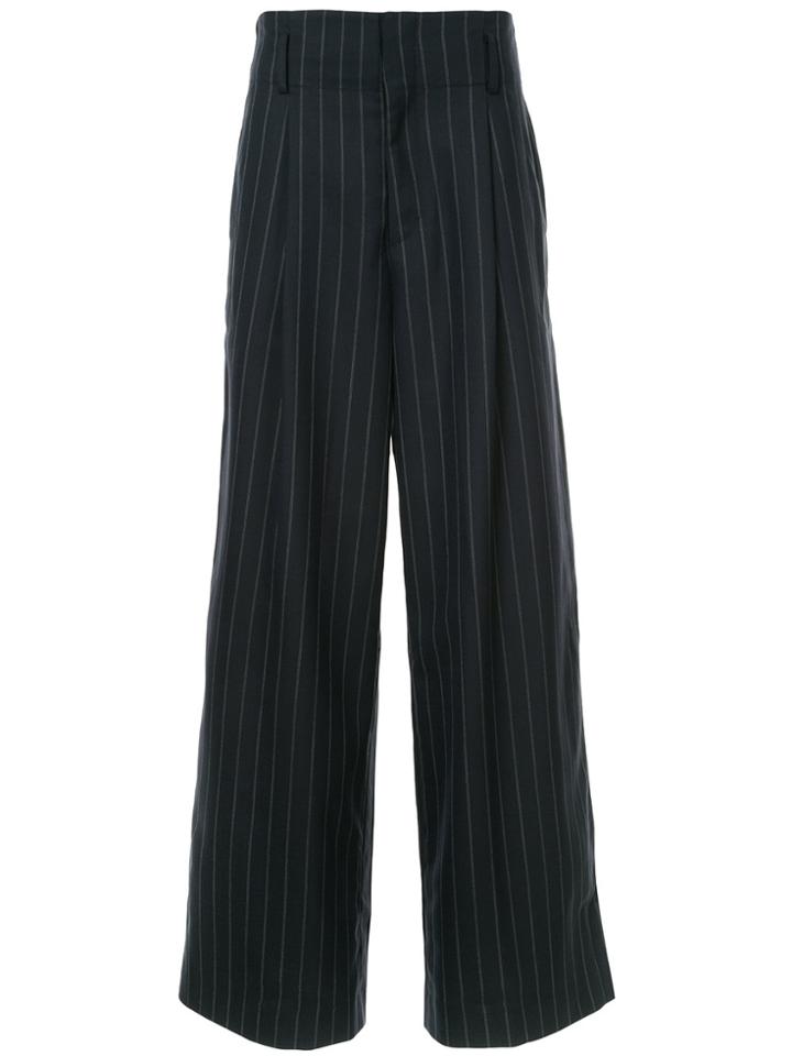 Juun.j Striped Oversized Trousers - Blue