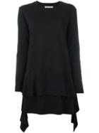 Marni Peplum Tunic, Women's, Size: 38, Black, Cotton/spandex/elastane