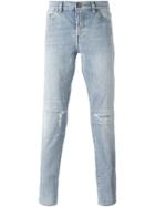 Saint Laurent Stonewashed Slim-fit Jeans - Blue
