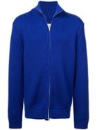 Maison Margiela Zipped Ribbed Cardigan - Blue