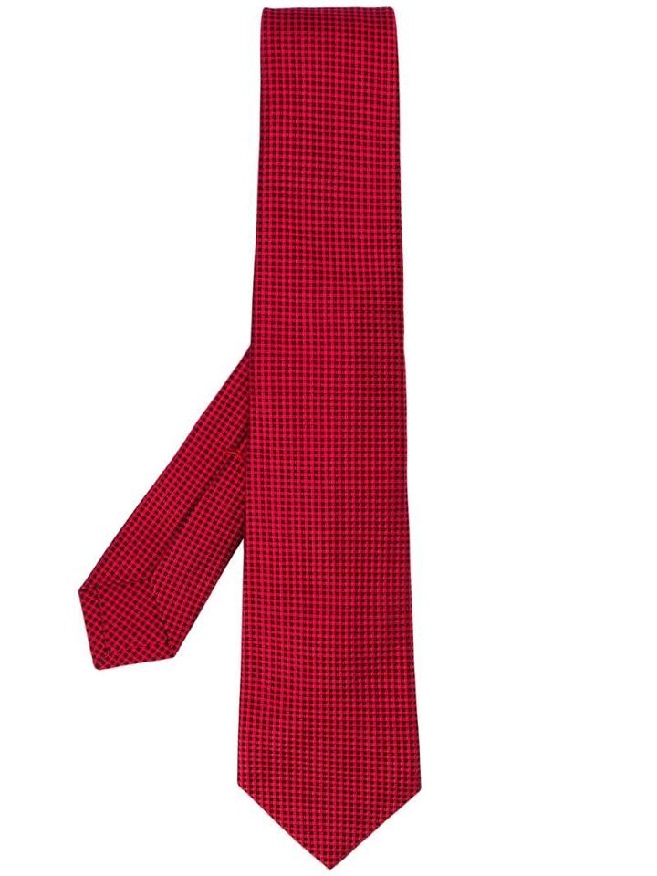 Kiton Check Embroidered Tie