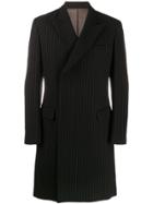 Jean Paul Gaultier Vintage Pinstripe Long Coat - Black
