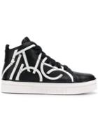 Calvin Klein 205w39nyc Printed Hi-top Sneakers - Black