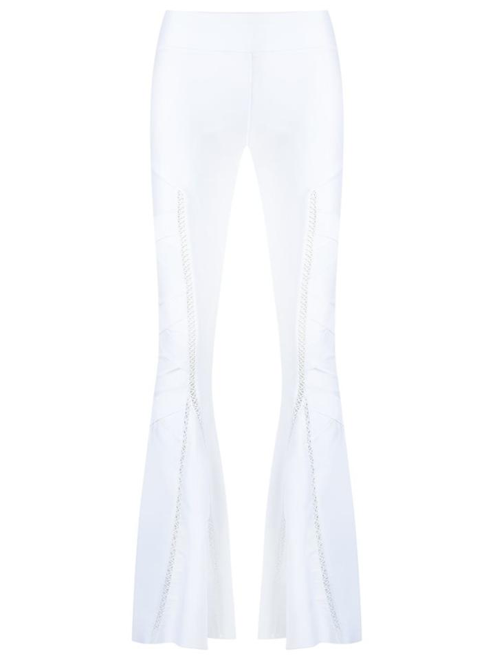 Andrea Bogosian Flared Trousers, Women's, Size: Medium, White, Polyamide/polyurethane