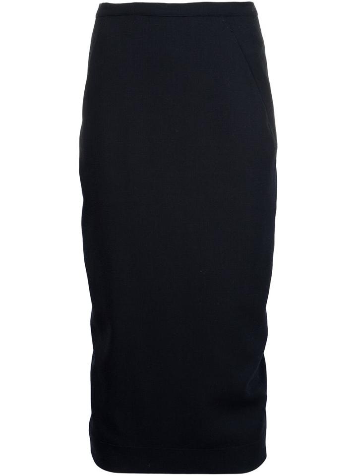 Rick Owens Draped Back Pencil Skirt, Women's, Size: 44, Black, Cotton/wool