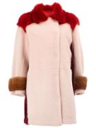 Maison Ullens Shoulder Detail Coat, Women's, Size: 38, Pink/purple, Lamb Fur