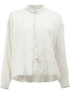 Toogood Cropped Crinkle Effect Shirt, Women's, Size: 3, White, Cotton/polyurethane/tencel