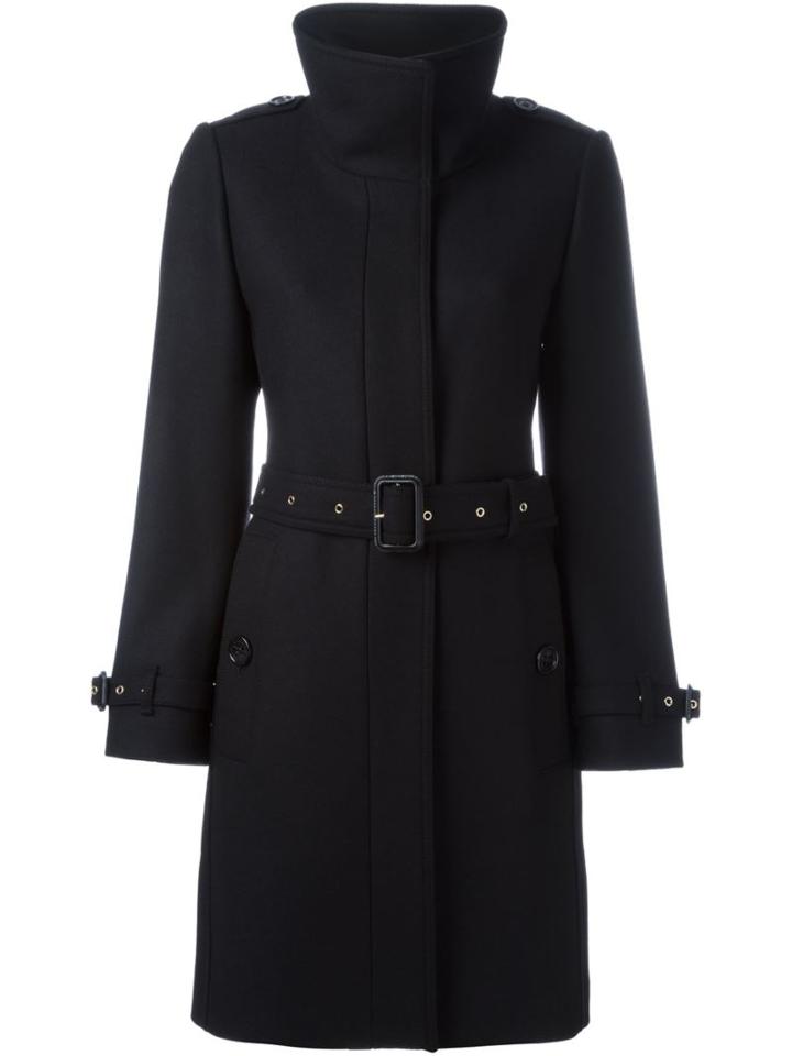 Burberry 'gibbsmoore' Trench Coat, Women's, Size: 10, Black, Cotton/acetate/cupro/wool