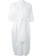 Daniela Gregis Belted Wrap-style Midi Dress, Women's, Size: Ii, White, Cotton