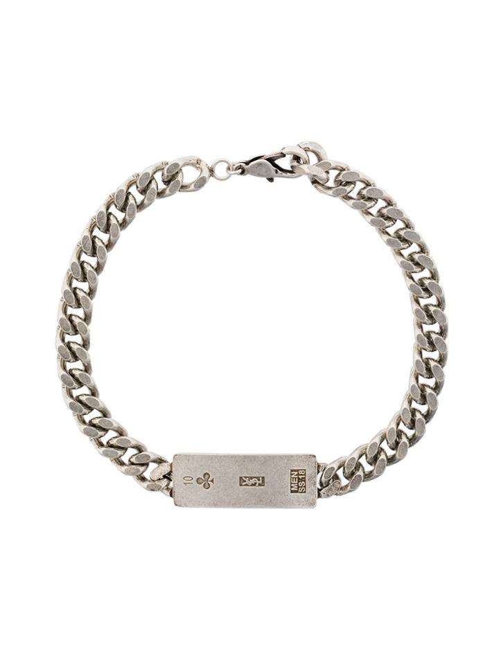 Saint Laurent Logo Plaque Bracelet - Metallic