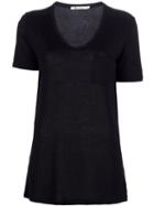 T By Alexander Wang Scoop Neck T-shirt, Women's, Size: Medium, Black, Rayon
