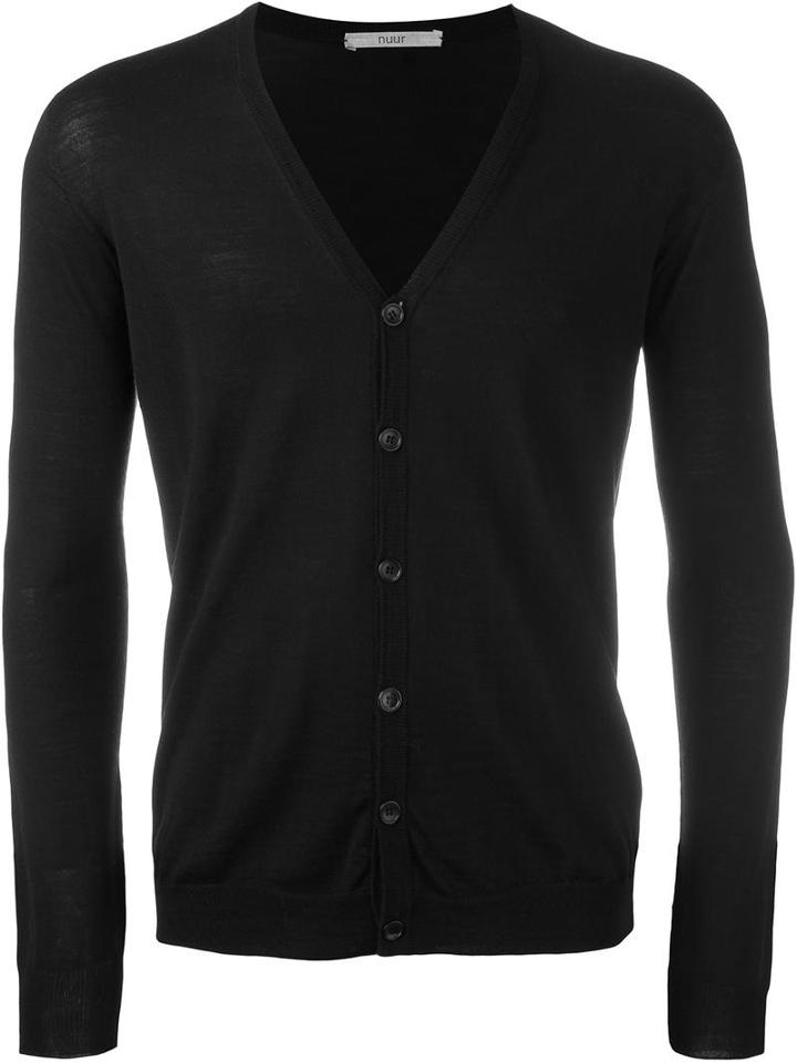 Nuur V-neck Cardigan, Men's, Size: 46, Black, Merino