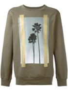 Palm Angels Palm Trees Print Sweatshirt, Men's, Size: Small, Green, Cotton