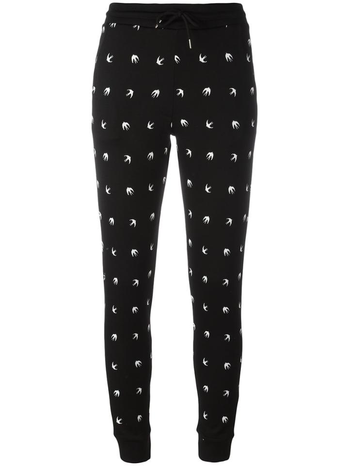 Mcq Alexander Mcqueen Swallow Print Trackpants - Black