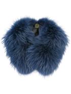 Mr & Mrs Italy Fur Collar, Women's, Blue, Racoon Fur