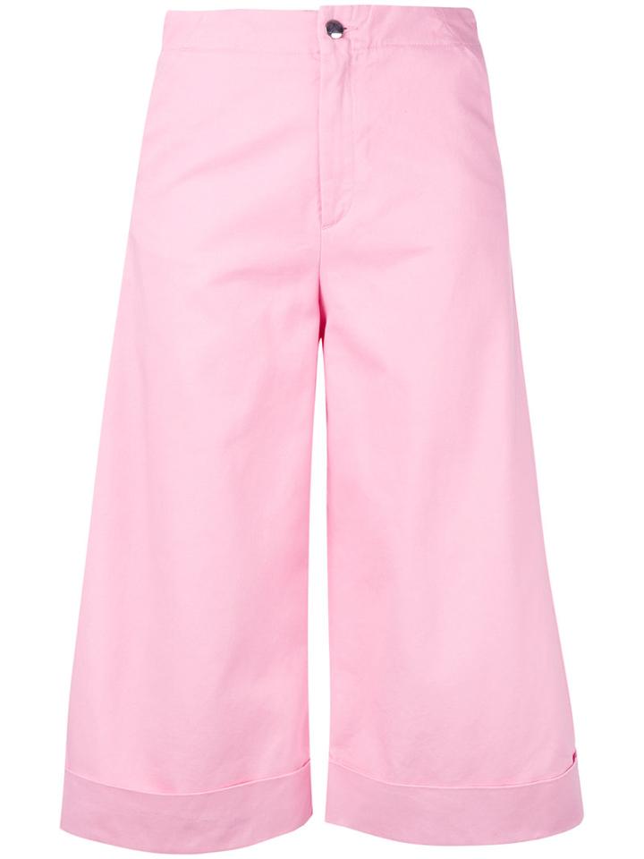The Seafarer - Cropped Flared Trousers - Women - Cotton - 28, Pink/purple, Cotton