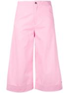 The Seafarer - Cropped Flared Trousers - Women - Cotton - 28, Pink/purple, Cotton