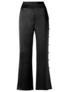 Adriana Degreas Flared Trousers, Women's, Size: Medium, Black, Silk