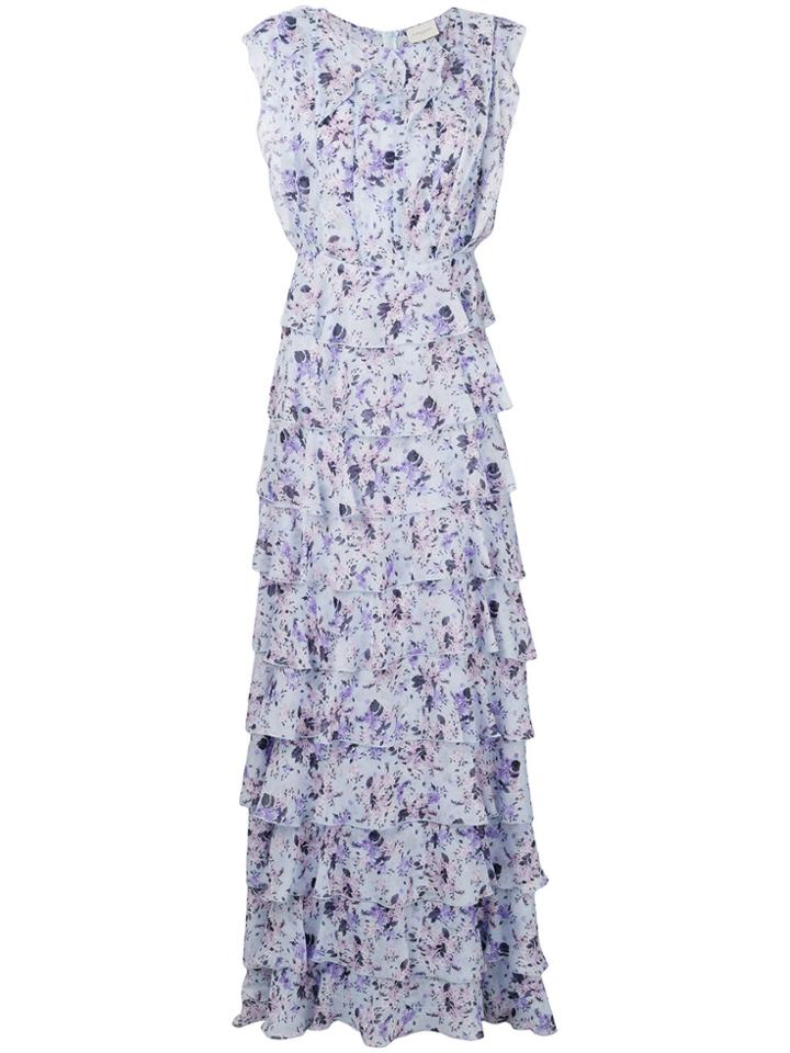 Giuseppe Di Morabito Floral Print Tiered Dress - Blue