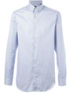 Giorgio Armani Striped Shirt, Men's, Size: 43, Blue, Cotton