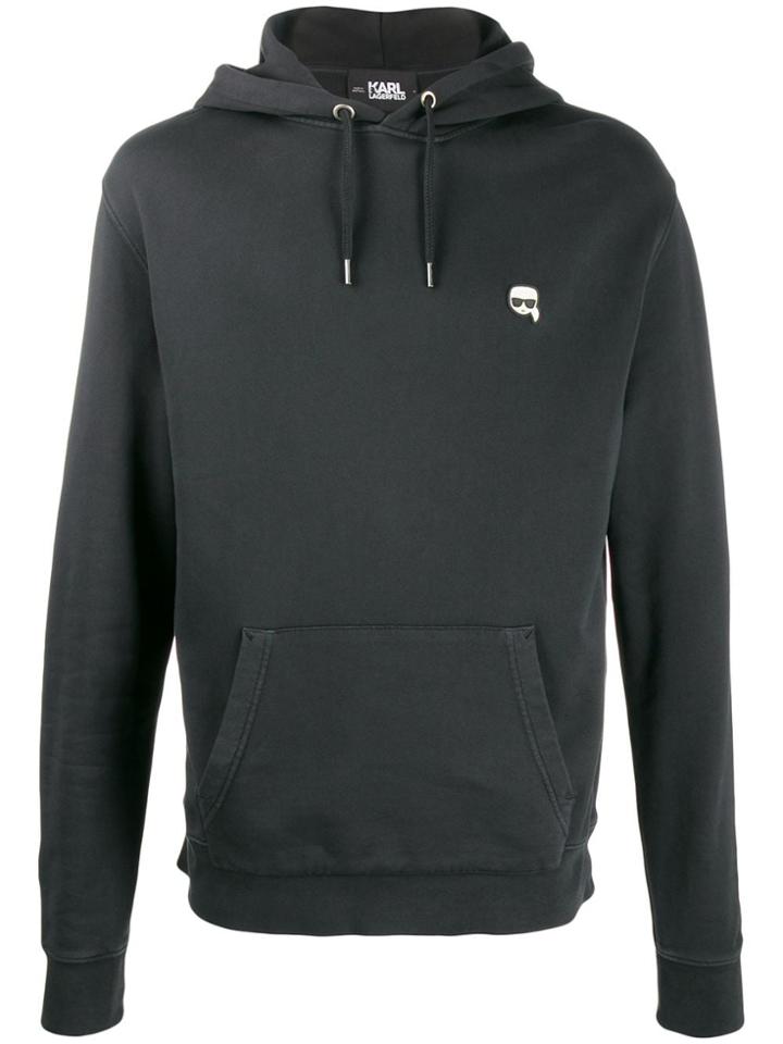 Karl Lagerfeld Gd Small Karl Patch Hoodie - Black