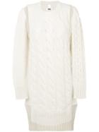 Mm6 Maison Margiela Cable Knit Jumper Dress - White