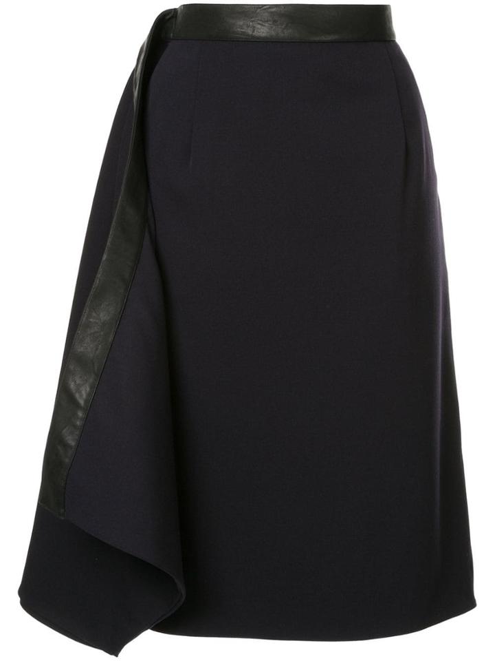 Y/project Leather Trim Skirt - Blue