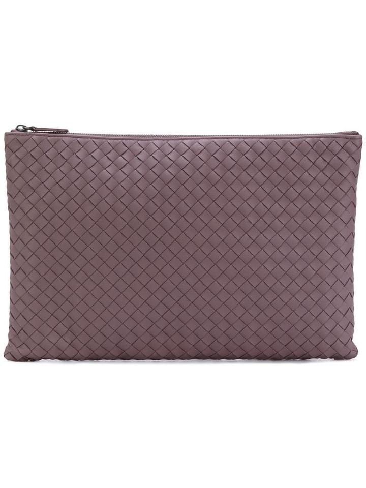 Bottega Veneta Glicine Intrecciato Nappa Large Document Case - Pink