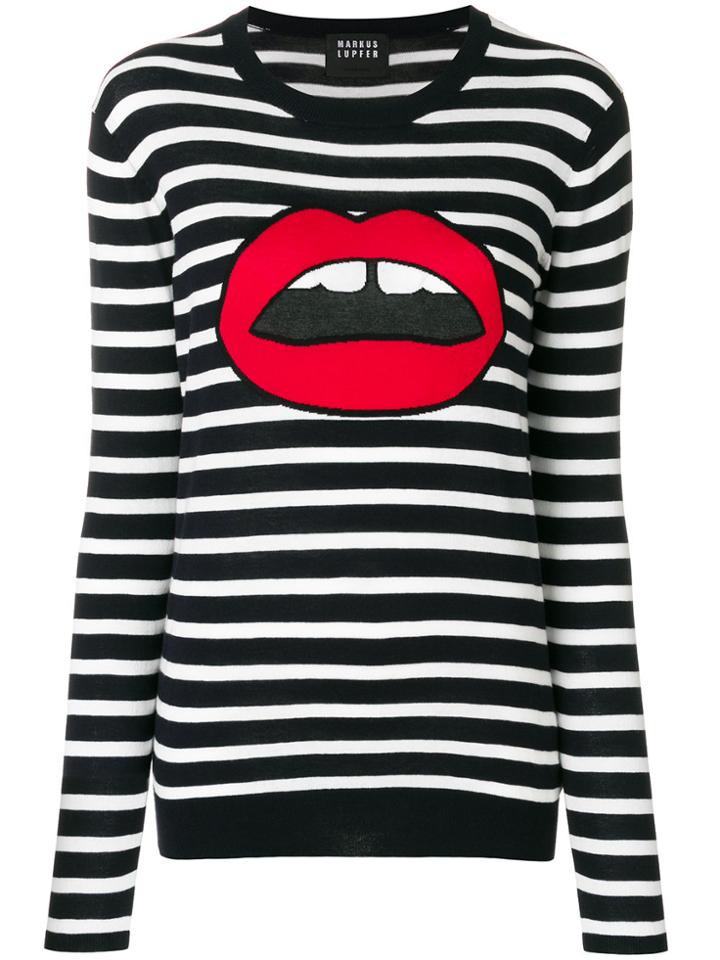 Markus Lupfer Lips Striped Jumper - Blue