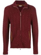N.peal The Richmond Cable Cardigan - Red