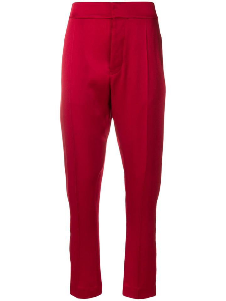 Haider Ackermann Cropped Sateen Trousers - Red