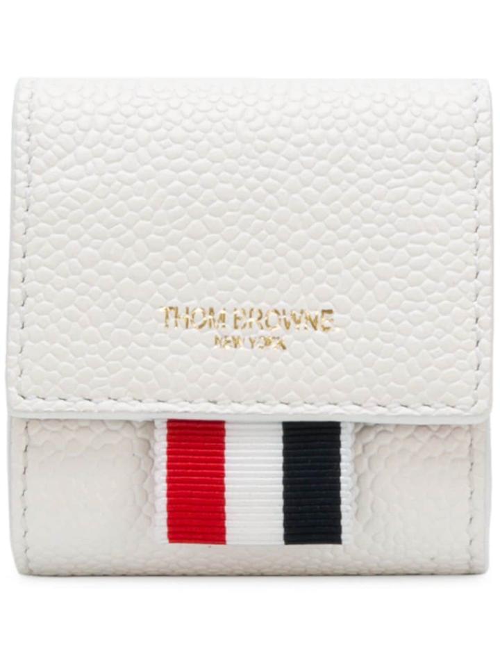 Thom Browne Clasped Leather Small Coin Case - White