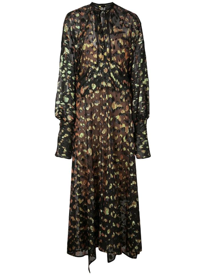 Petar Petrov Embroidered Sheer Maxi Dress - Black