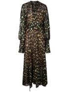 Petar Petrov Embroidered Sheer Maxi Dress - Black