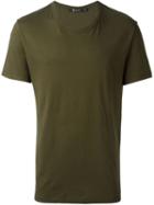 T By Alexander Wang Round Neck T-shirt, Men's, Size: L, Green, Cotton