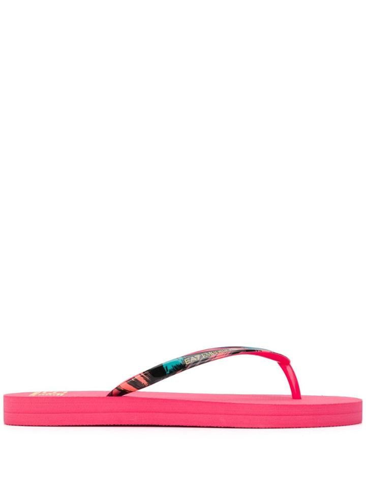 Ea7 Emporio Armani Printed Flip Flops - Pink