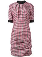 Isabel Marant - Ruched Stripe Detail Dress - Women - Silk/cotton/ramie - 44, Pink/purple, Silk/cotton/ramie