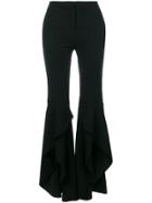 Pinko Asymmetric Frill Cuff Trousers - Black