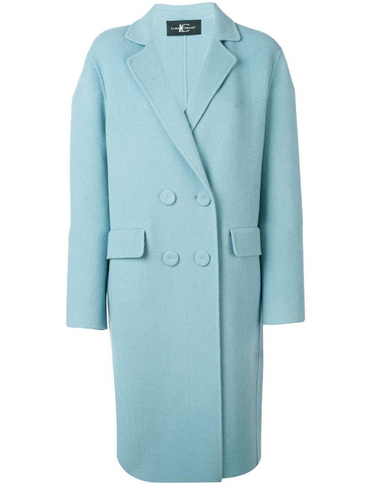 Luisa Cerano Double Breasted Coat - Blue