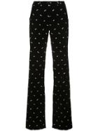 Roberto Cavalli Embellished Flared Trousers - Black