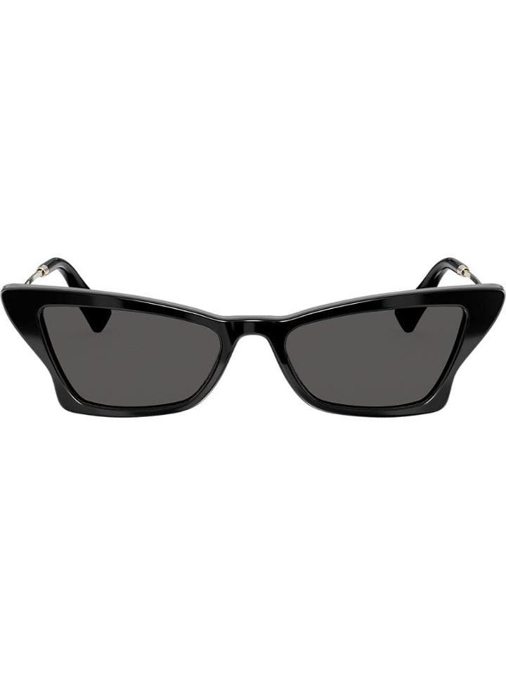 Valentino Eyewear Geometric Slim Cat Eye Frame Sunglasses - Black