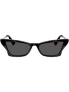 Valentino Eyewear Geometric Slim Cat Eye Frame Sunglasses - Black