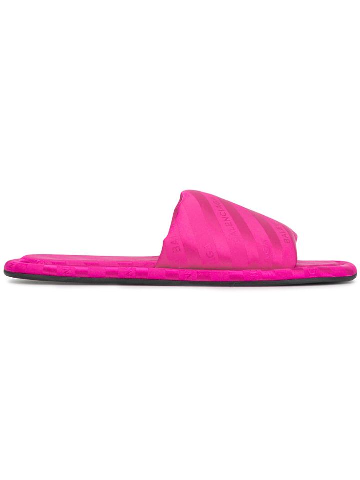 Balenciaga Hotel Flat Sandals - Pink & Purple