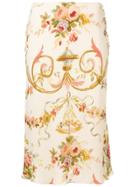 Christian Dior Vintage Floral Midi Skirt - Neutrals